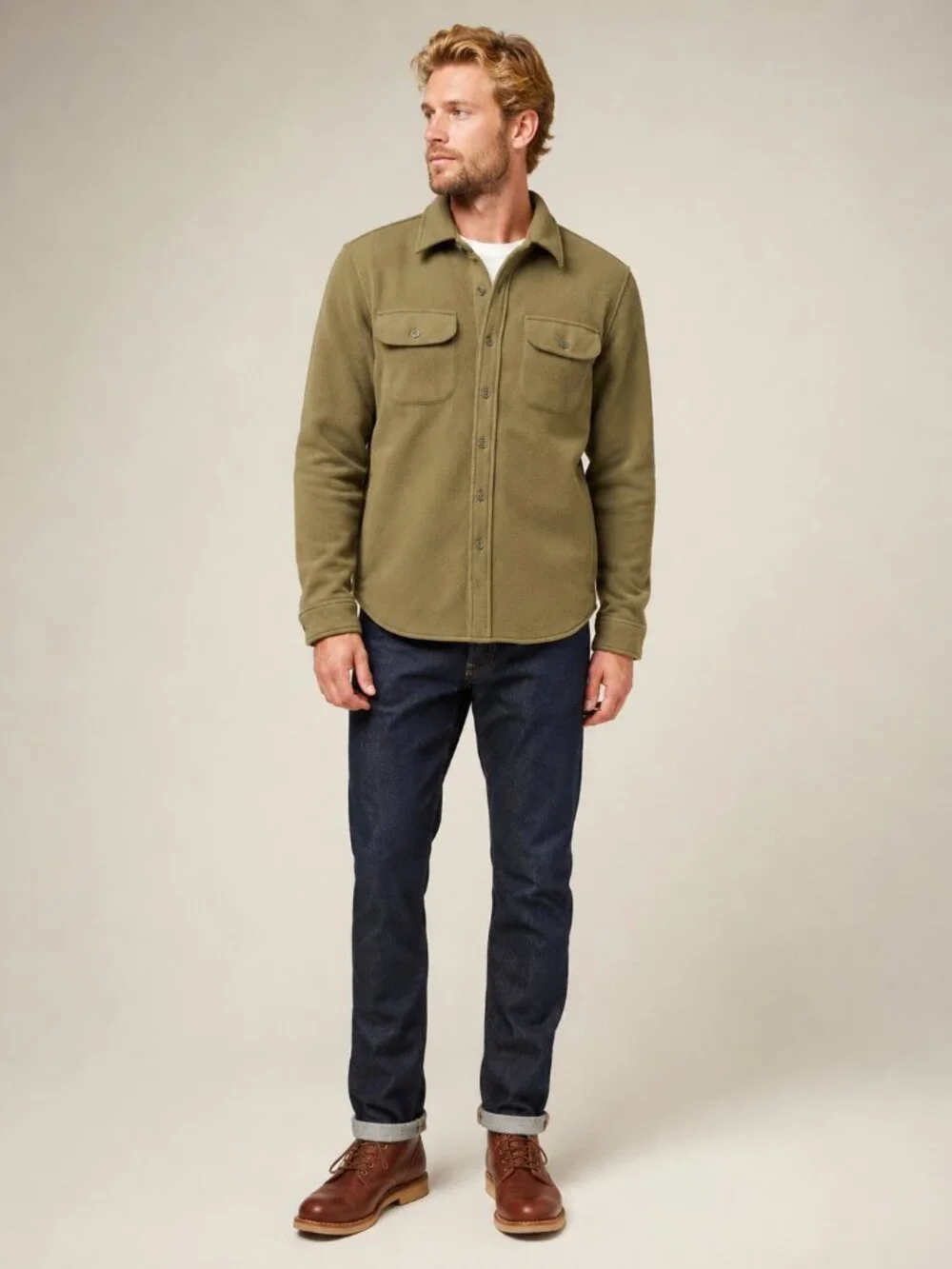 J. Crew Nordic Recycled Active Microfleece Workshirt Large #A2838